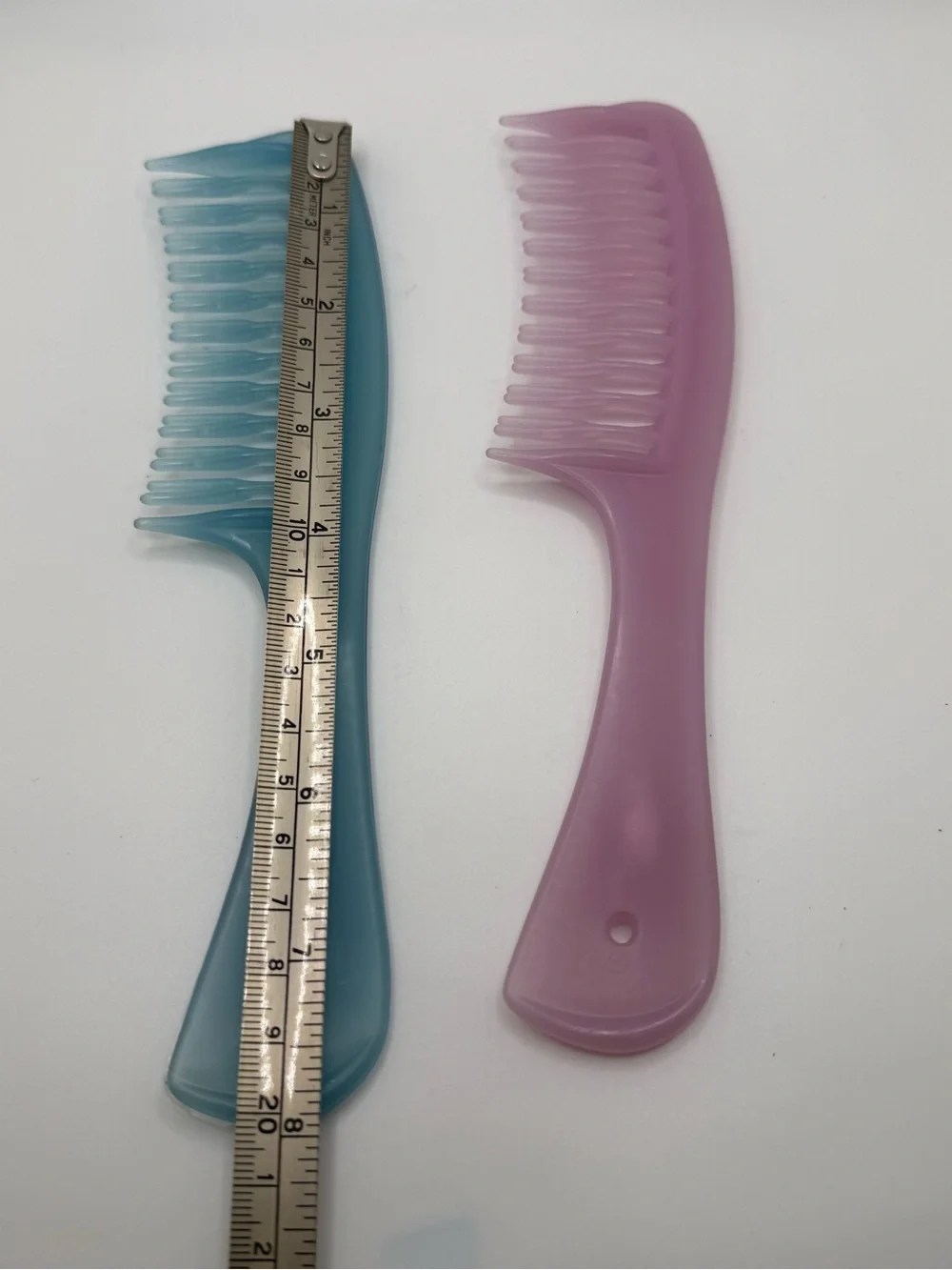 Vintage Detangling Hair Combs Blue Pink Translucent Wide Tooth Lot Retro 90s